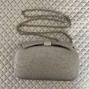 ALDO Sparkle Silver Clutch with Bow